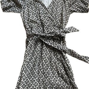 Apiece Apart Black and Cream Geometric Dress